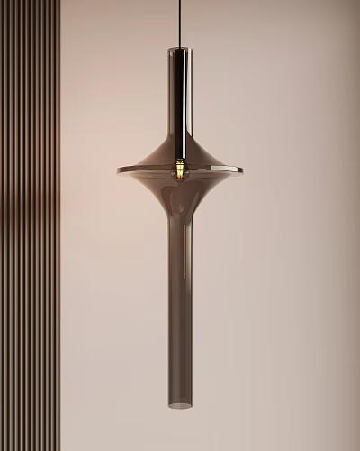 Modern Sleek Chandelier With Metallic Tiered Design For Contemporary Interior 3d model