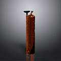 Brown Cylindrical Fire Extinguisher With Black Handle And Nozzle For Home Safety