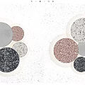 Circular Wall Lamps With Various Colors And Different Textures Arranged In Groups On White Background