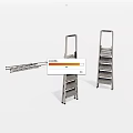 Durable Metal Folding Ladders As Essential Hardware Tools For Home Use 3d model