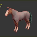 Gray And Brown Horse Figure With White Face And Legs On Dark Background