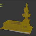 Classical Stone Fountain Structure With Rectangular Basin And Decorative Statue Pedestal