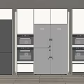 Modern refrigerator embedded refrigerator combination 3d model