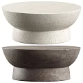 Modern Minimalist Coffee Table With Light And Dark Speckled Concrete Round Top Double Layer
