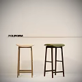 POLIFORM Modern Bar Stools With Light And Green Seats And Contrasting Legs Design