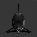 Gray And White Dolphin With Open Mouth On Reflective Dark Surface 3d model