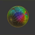 Colorful Artistic Sphere With Intricate Geometric Patterns And Vibrant Rainbow Hues