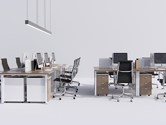 modern office desk and chair 3d model