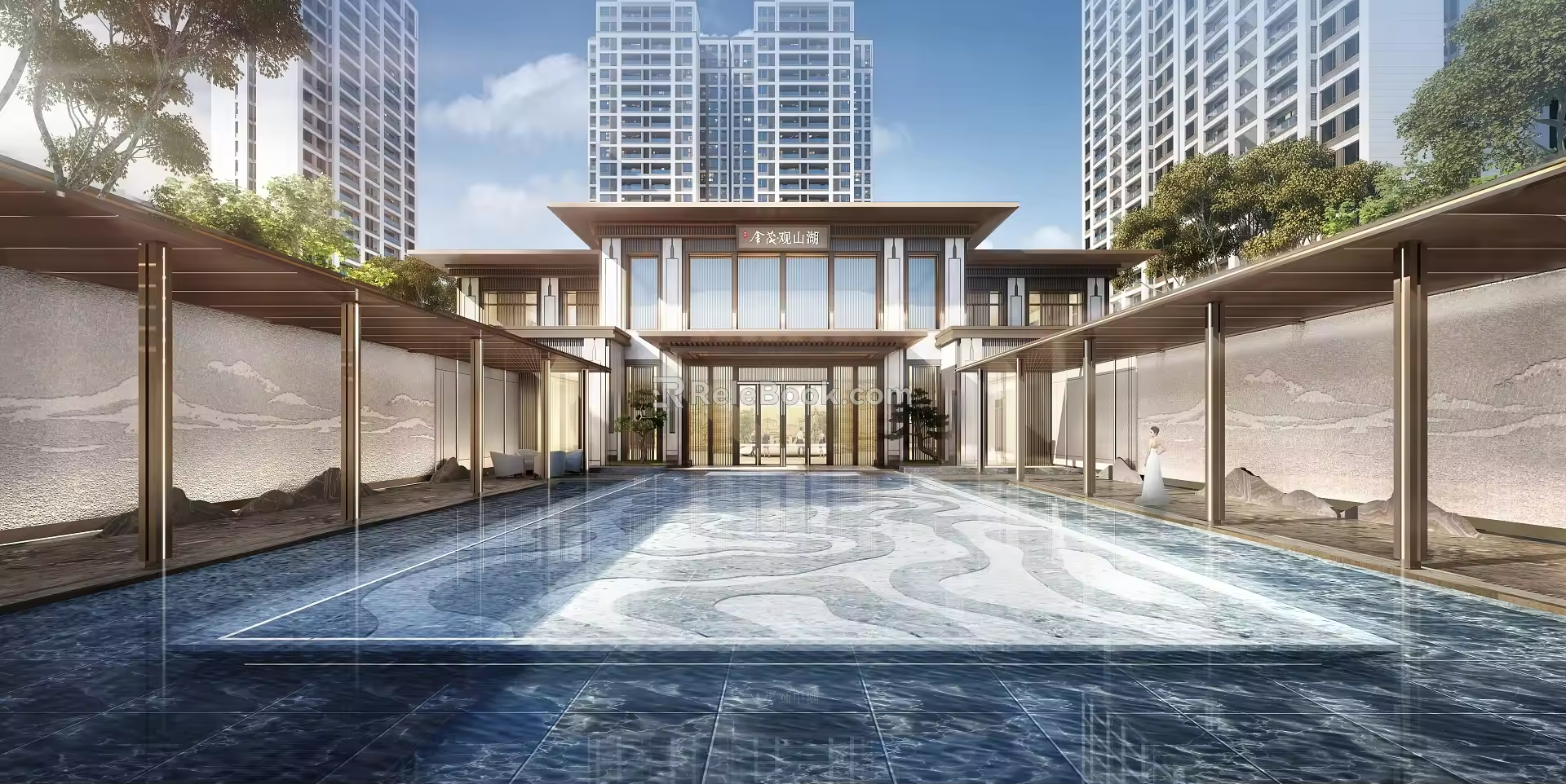 New Chinese sales office building SU model 3d model