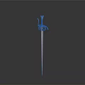 Decorative Sword With Curved Crossguard And Slender Blade On Dark Background