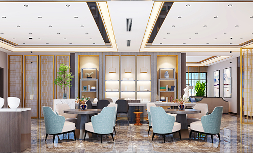 New Chinese Hall Hotel First Floor Reception Hall 3d model