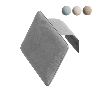Gray Fabric Cushion With Three Colored Spheres In Blue Gray And Brown Tones 3d model