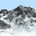 Serene Garden Landscape With Snow Covered Mountain Peaks And Natural Rock Formations