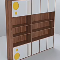 Modern Wooden Storage Shelving Unit With Open Display Compartments And Elegant Closed Storage Cabinets