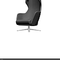 Modern Gray Office Chair With High Back Armrest And Swivel Metal Base