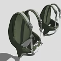 Green Tactical Backpack Straps With Adjustable Padded Design And Metal Buckles