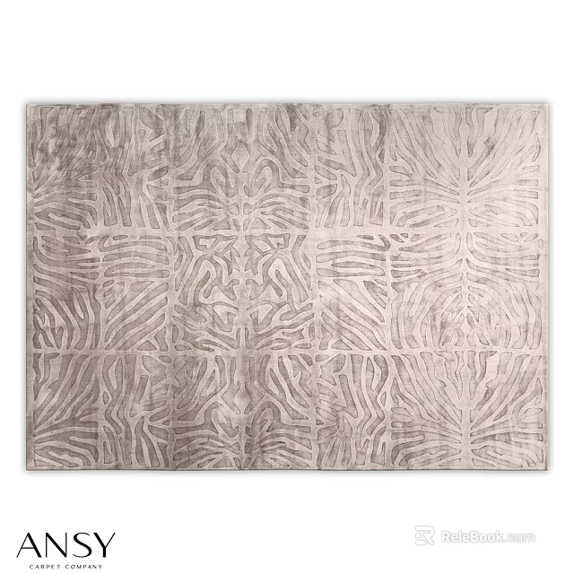 Elegant Square Carpet With Intricate Neutral Tone Pattern For Modern Home Decor 3d model 