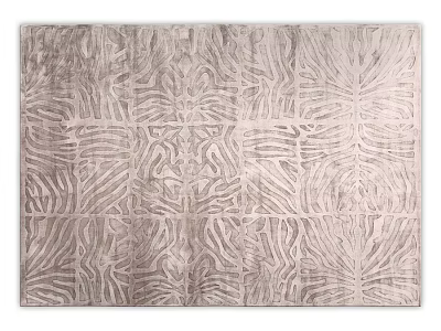 Elegant Square Carpet With Intricate Neutral Tone Pattern For Modern Home Decor 3d model
