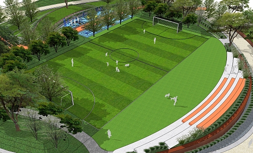 modern football stadium sports football park 3d model