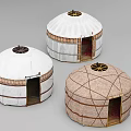 Traditional Yurts Featuring Different Styles White Brown Exteriors Circular Top And Dark Doors