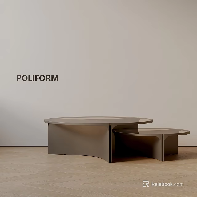 Poliform Modern Two Piece Sofa Coffee Table Set With Sleek Design 3d model