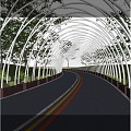 Modern Corridor Flower Frame Creative Corridor Frame Greenway Landscape 3d model