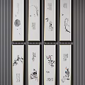 Traditional Chinese Ink Paintings With Birds Flowers Bamboo And Plum Blossoms As Wall Decor
