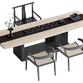 Tea table and chair combination 3d model