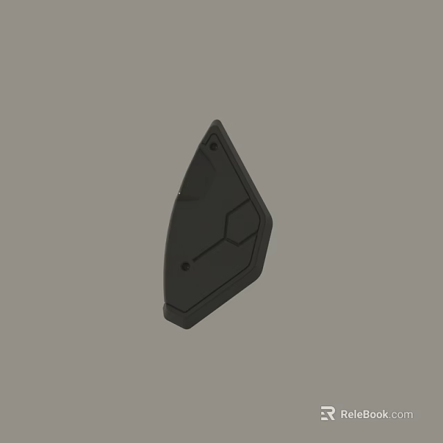 Black Mechanical Part With Geometric Design And Holes 3d model 