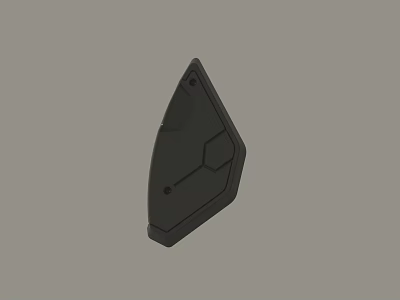 Black Mechanical Part With Geometric Design And Holes 3d model