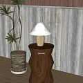 Modern table lamp table lamp side a few green plants 3d model