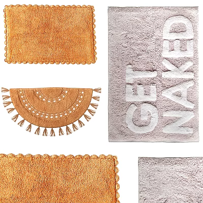 Modern Square Carpet Bath Mat Set 3d model