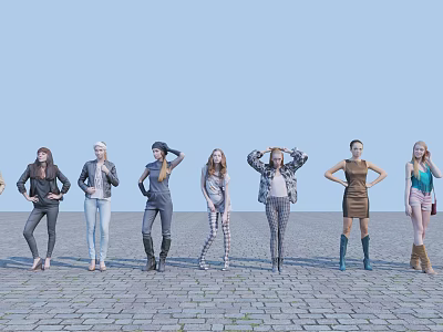 A few beautiful beautiful beauties with lovely temperament 3d model