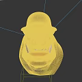 Green Monster Head 3D Model With Prominent Teeth Nose Ring And Fierce Expression