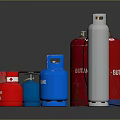 Household Propane Gas Cylinders in Various Colors and Different Sizes for Daily Use