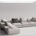 Modern corner sofa Minotti multiplayer sofa 3d model