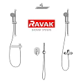 RAVAK Modern Shower Faucet System With Handheld Fixed Showerheads And Controls 3d model