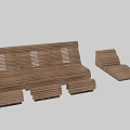 Wooden Outdoor Chair With Slatted Design And Multiple Styles Including Bench And Lounge