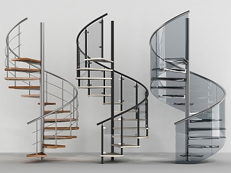 modern revolving staircase 3d model