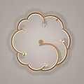 Modern Cloud Shaped Ceiling Light With Unique Gold Frame And Light Bulbs 3d model