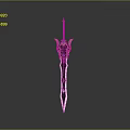 Elegant Blue Fantasy Sword With Golden Hilt Ornaments And Shiny Blade Design