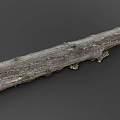 Natural Wooden Stone Log With Rustic Texture And Mossy Surface Details