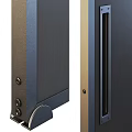 Modern Sliding Door With Metal Track Pulley System And Dark Panel