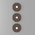 Three Brown Circular Wall Lights With Central White Light Design For Home Decor 3d model
