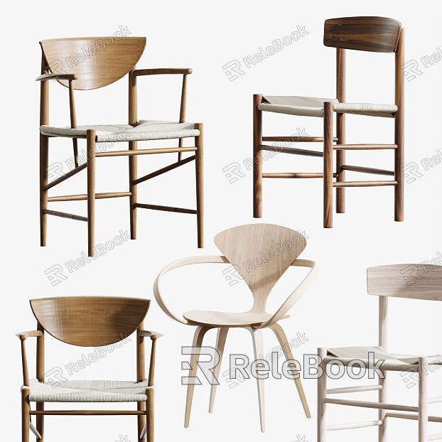 Chinese Single Chair Middle Ancient Single Chair Combination model