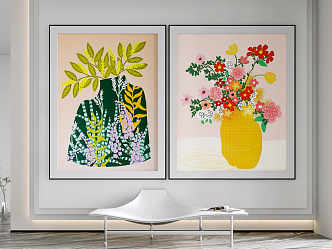 Modern Plant Painting Decorative Hanging Painting 3d model