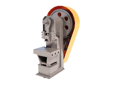 Industrial Stamping Equipment with Large Gear Mechanism and Metal Frame Structure 3d model