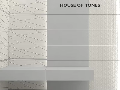 House of Tones Building Components with Geometric Patterns Textured Walls and Gray Tones 3d model