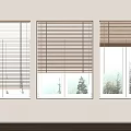 Wooden Blinds On Windows With White Walls Wooden Floors And Scenic Mountain View