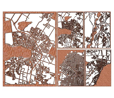 Modern Flora City Map Carving 3d model Modern Flora City Map Carving 3d model